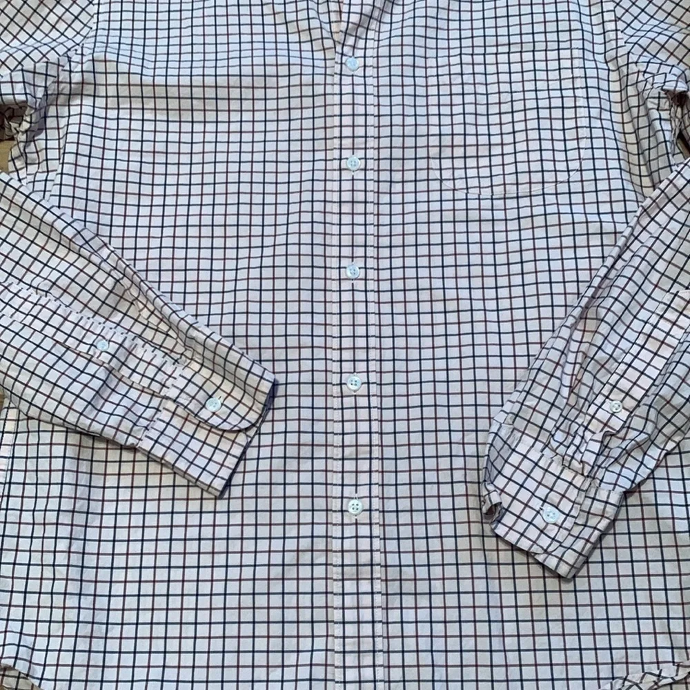 J Crew Classic Secret Wash Button Down Collared Checkered Shirt Men’s M
